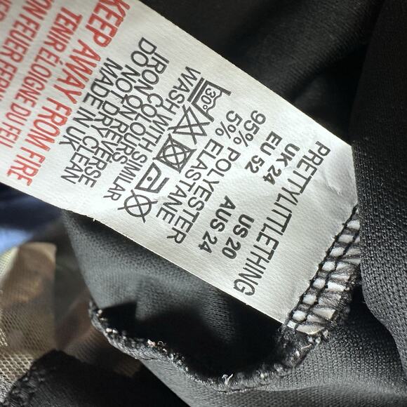 Pretty Little Thing Shape Multi Renaissance Mesh Ruched Mini Dress Plus Size 20 - Picture 7 of 9